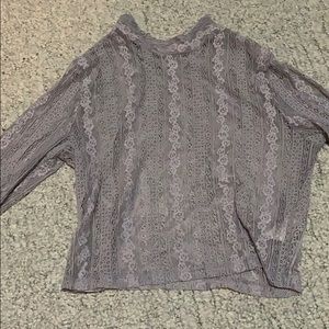 mock neck lace shirt